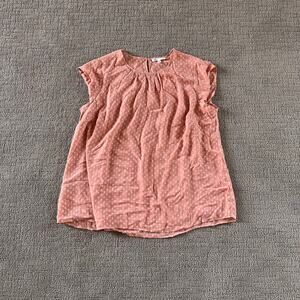 DR2 2X Swiss Dot Cap Sleeve Tunic Blouse New